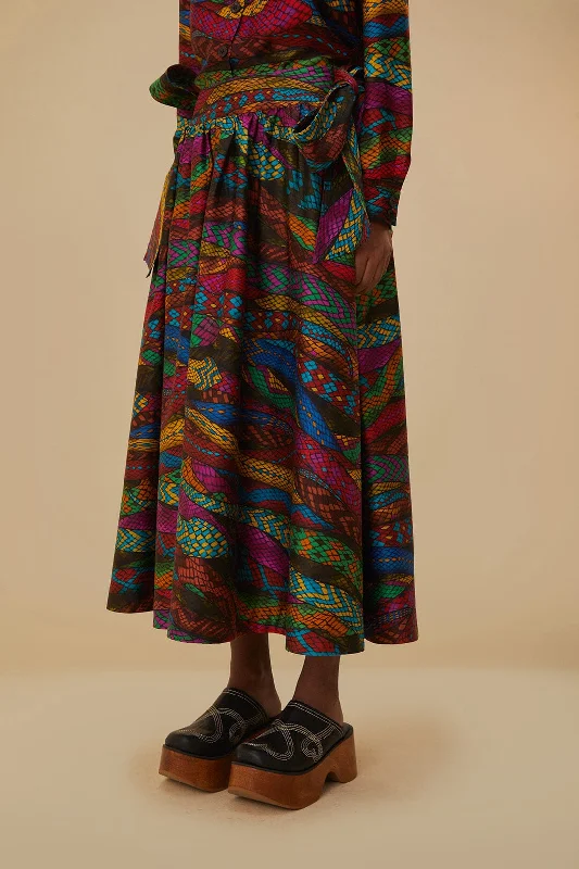 Multicolor Mirage Midi Skirt