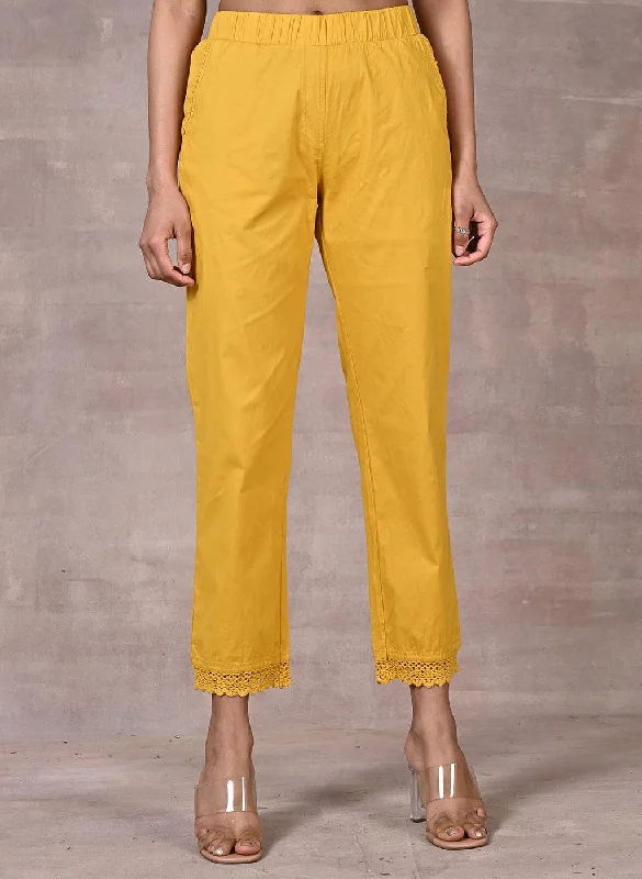 Mustard Regular Plain Pant