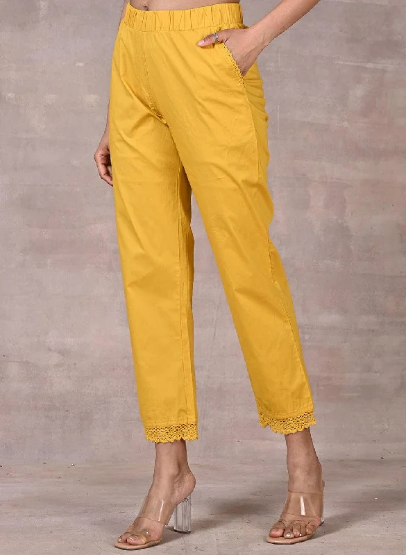 Mustard Regular Plain Pant