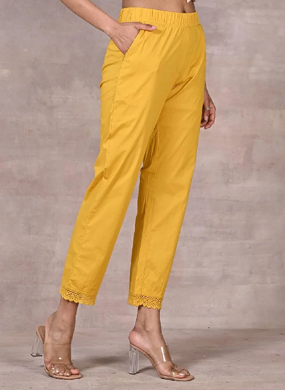 Mustard Regular Plain Pant