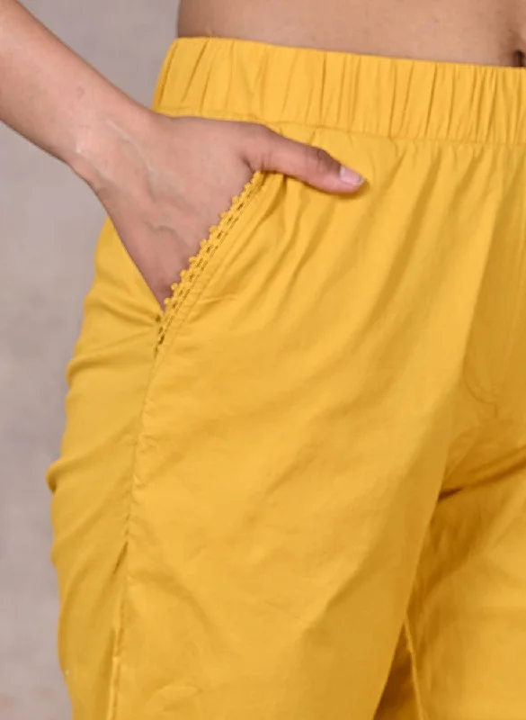 Mustard Regular Plain Pant