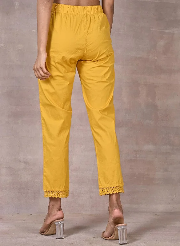 Mustard Regular Plain Pant