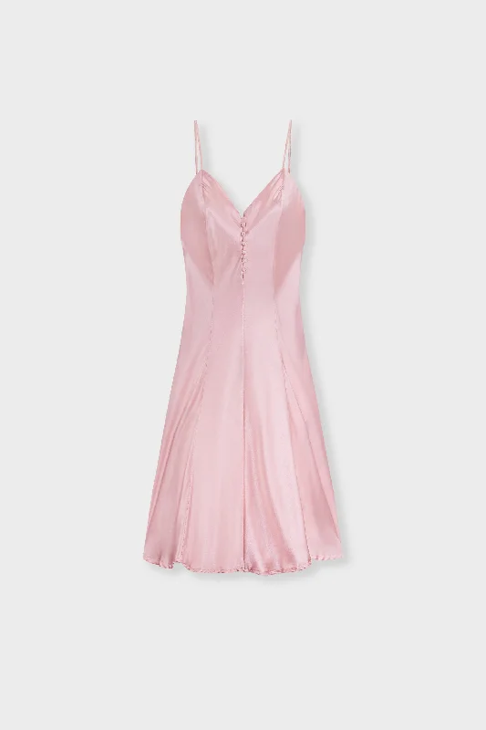 Ballerina Silk Slip Dress - Pink