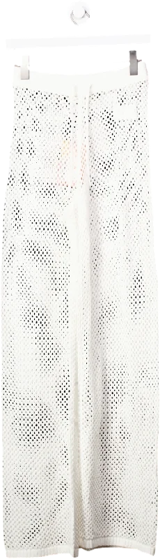 OceansApart White Lilou Crochet Trousers UK XS