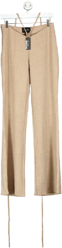 Pretty Little Thing Beige High-Waisted Trousers UK 10