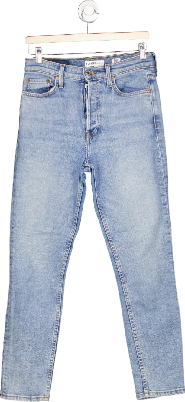 Re/Done Light Blue Mid '90s High Rise Skinny Jeans UK 28