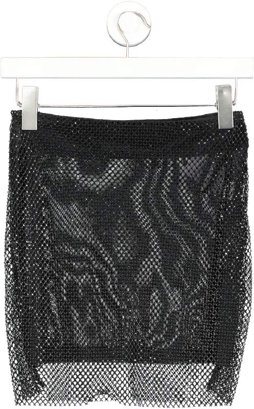 SLA the label Black Romi Diamante Skirt UK XXS