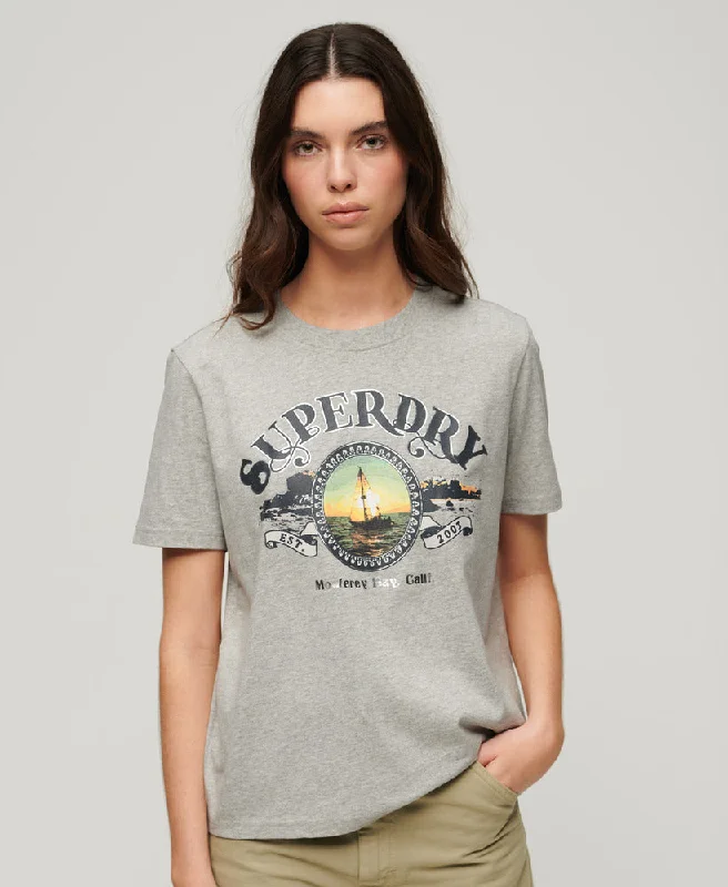 Travel Souvenir Relaxed Tee | Pumice Stone Beige Marle