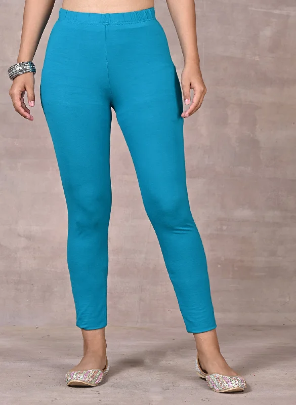 Turquoise Blue Plain Tight