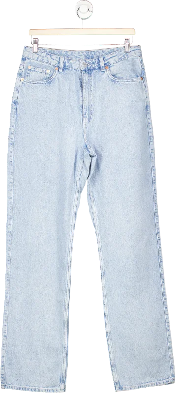 Weekday Light Blue Rowe Extra High Straight Jeans W 31 L 34