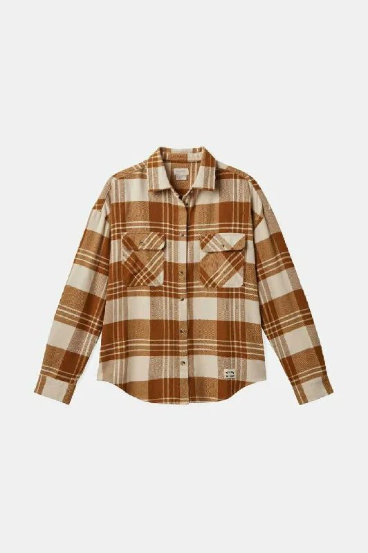 Bowery Washed Copper White Check Flannel Shirt