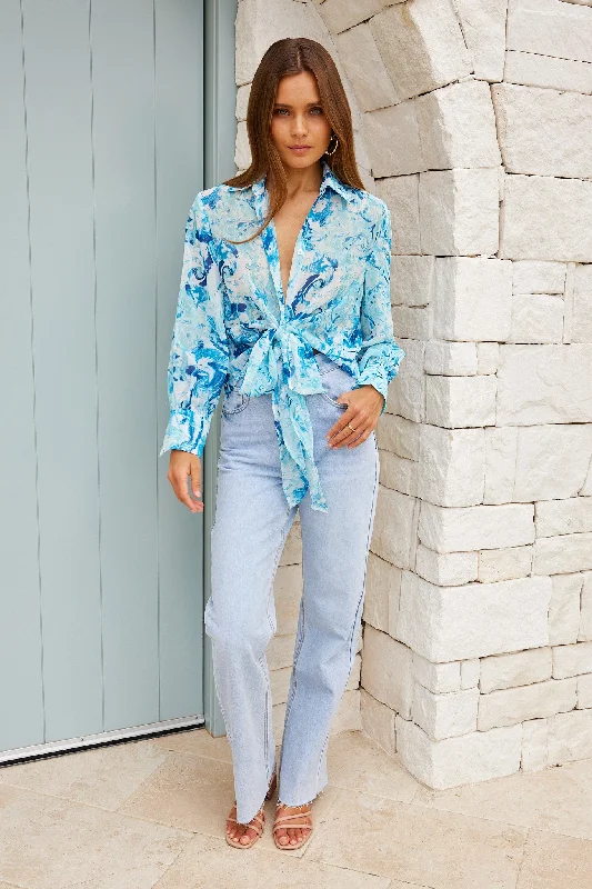 Joelinne Blouse - Blue Marble