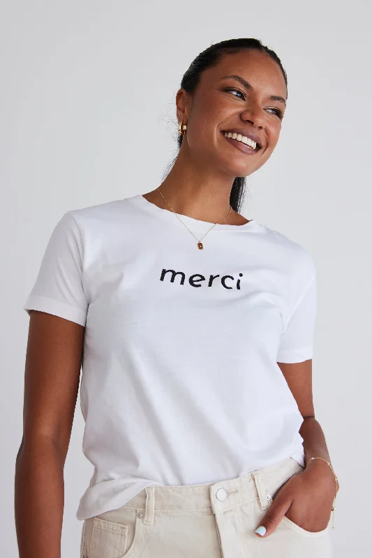 Merci White Classic Organic Tee