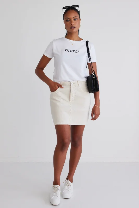 Merci White Classic Organic Tee