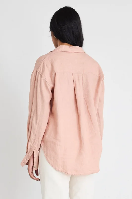 Optimum Caramel Linen Oversized Shirt