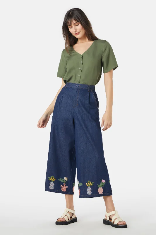 Pretty Vases Embroidered Pant