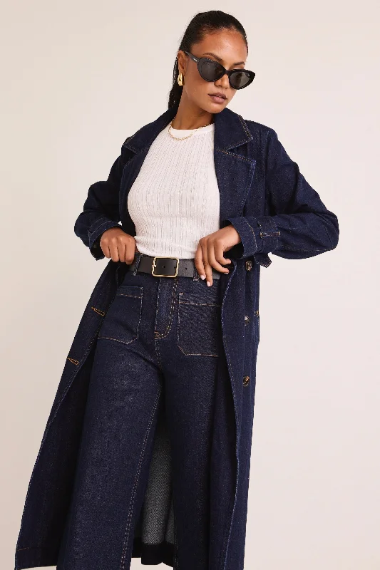 Rodeo Indigo Denim Trench Coat