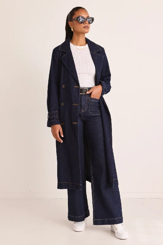 Rodeo Indigo Denim Trench Coat