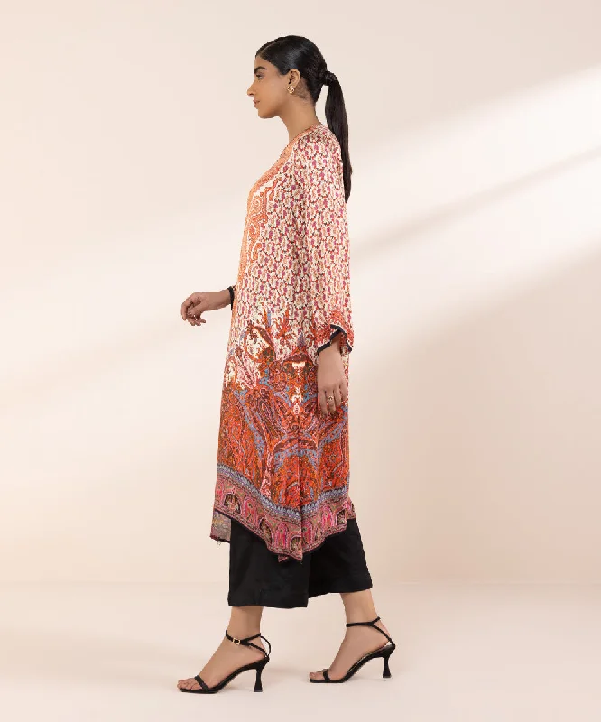 2 Piece - Printed Silk Suit