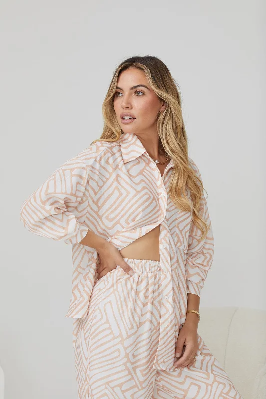 Thalassa Shirt - Peach Print