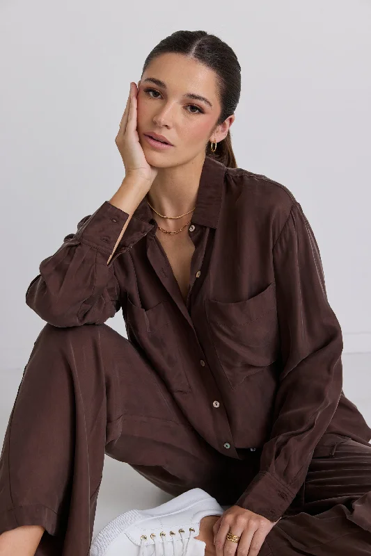 Tidal Cocoa Luxury Blend Oversized Shirt