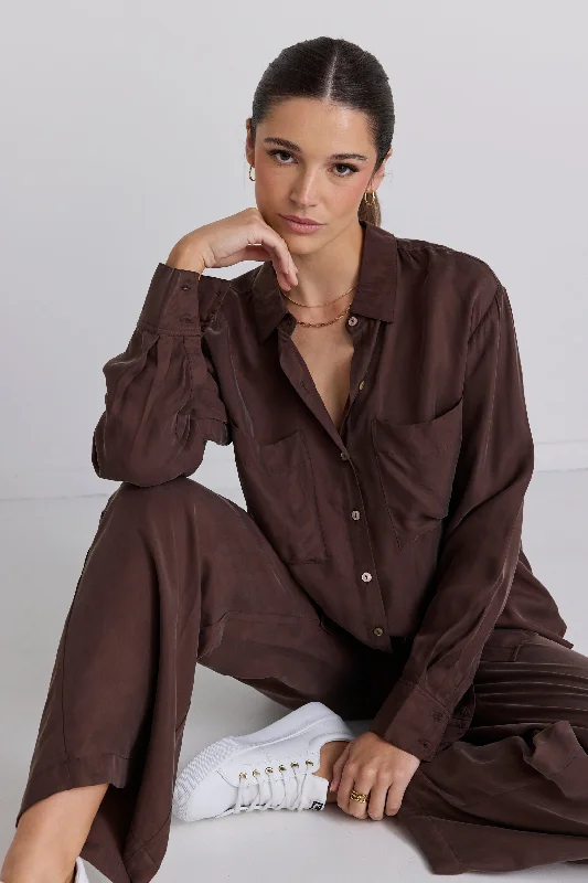 Tidal Cocoa Luxury Blend Oversized Shirt