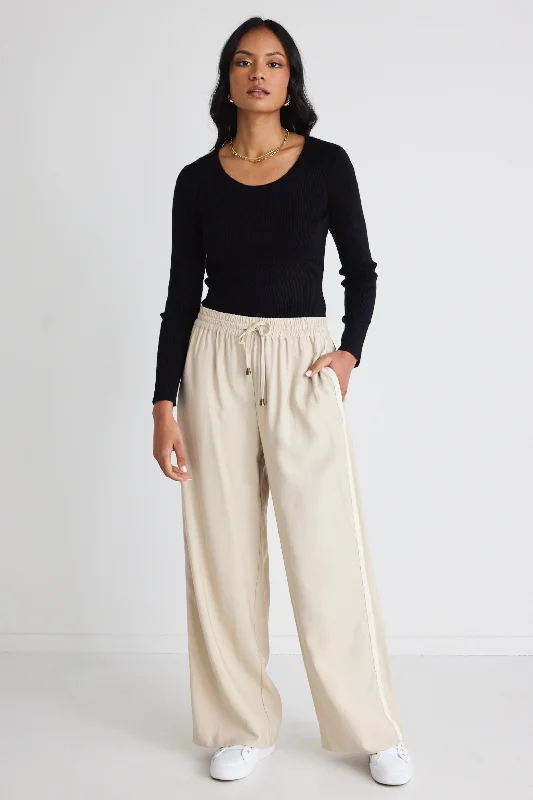 Townie Sand Stripe Side Tape Wide Leg Pants