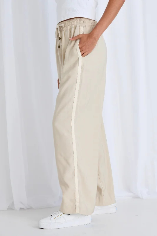 Townie Sand Stripe Side Tape Wide Leg Pants