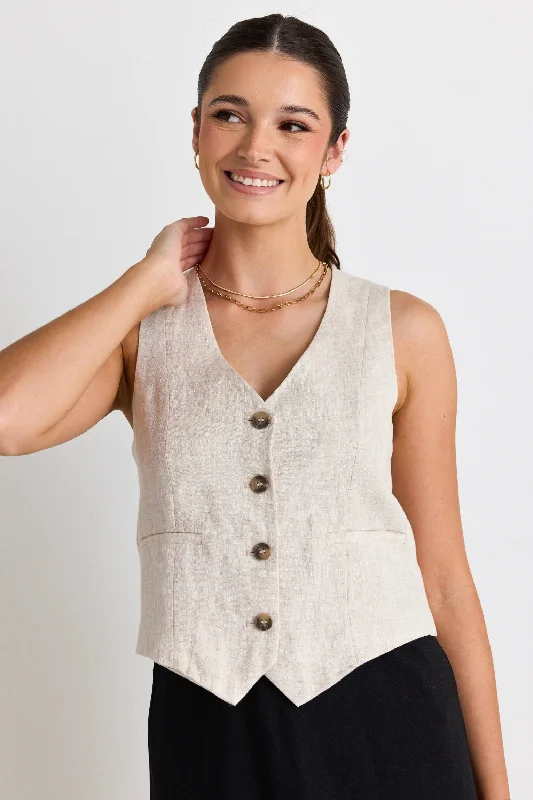 Virgo Natural Linen Vest