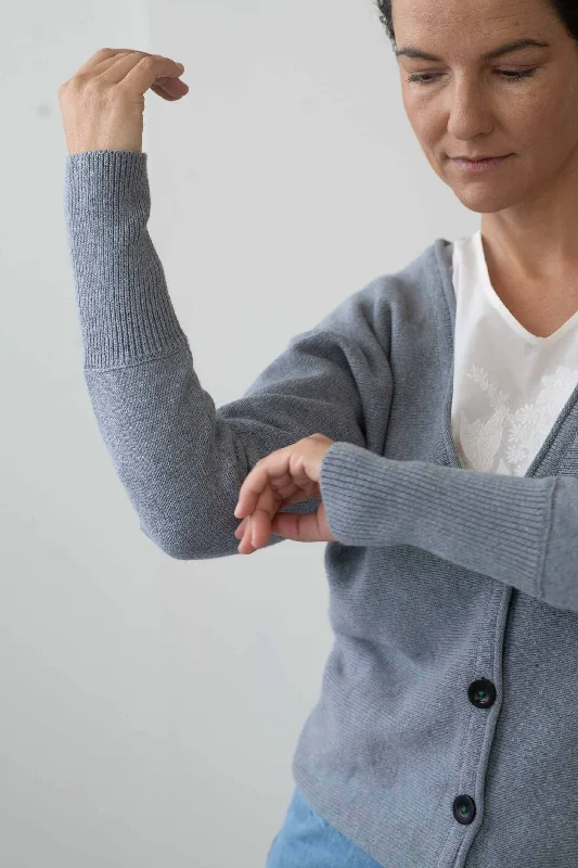 Willa cardigan Chambray *organic cotton