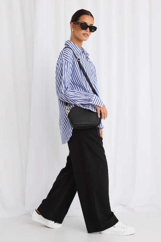 You Got This Blue Stripe Cotton Oversized Shirt