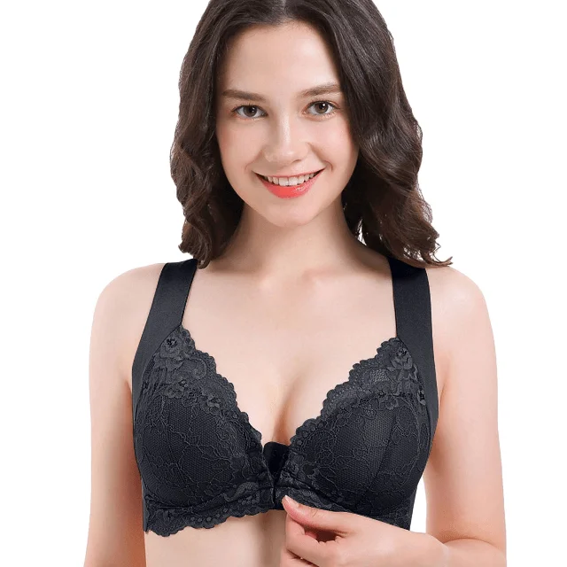 Front Closure Lace Wireless Bra