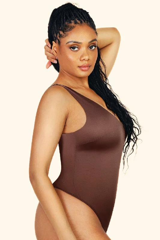 Luxe Satin Shaping Bodysuit - Mocha