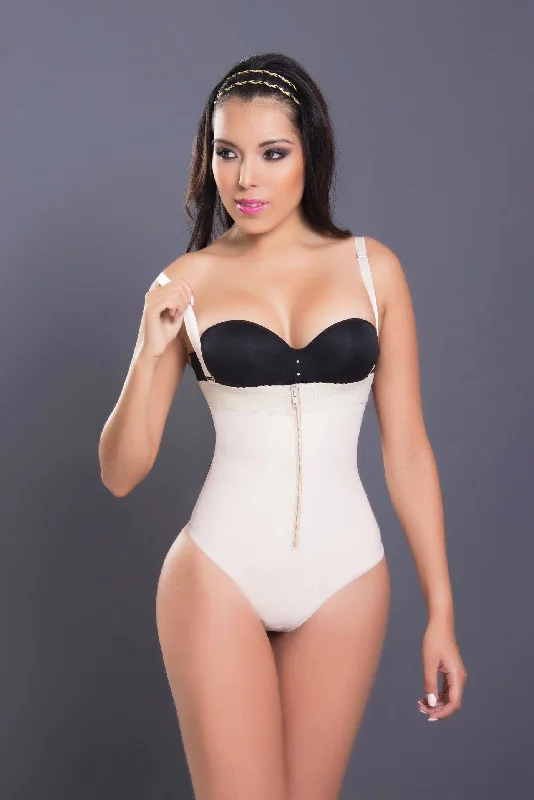 Powernet Strapless Zipper Faja Bodysuit - Thong