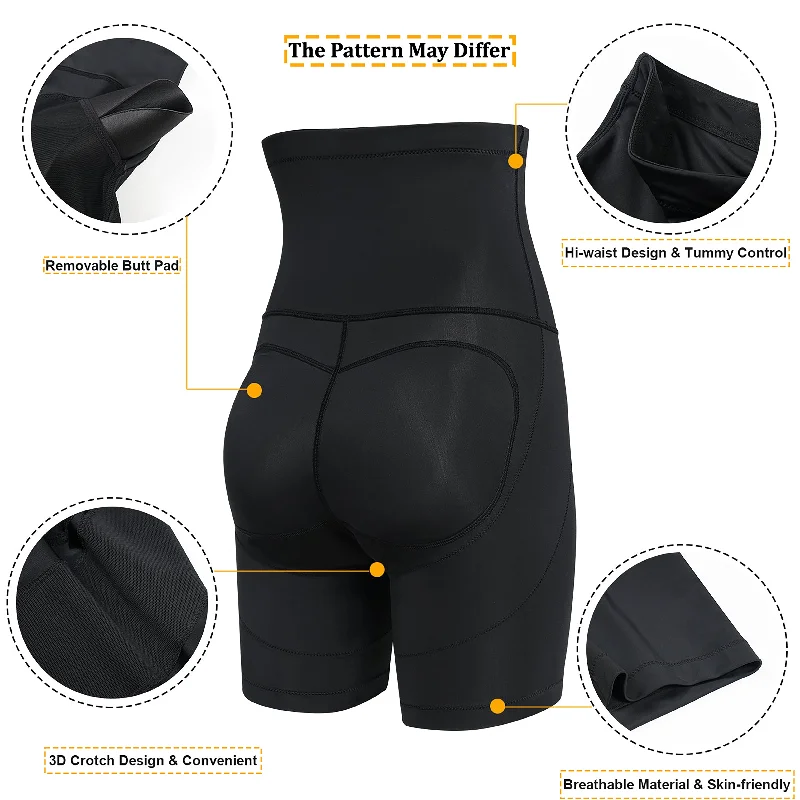 Women's Butt Lifter Hips Enhancer Shapewear Removable Pads High Waist Trainer Tummy Control Panties Sexy Buttocks Body Shaping Padded Lingerie