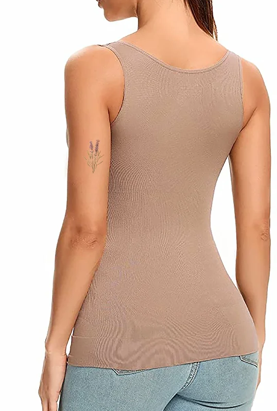 Women's Slimming Camisole Shaping Tank Top Tummy Control Cami Vest Body Shaper Compression Seamless Shapewear