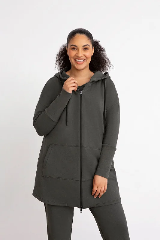 Bamboo Fleece Zip Up | Raven