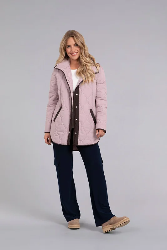 Quilted Shirt Jacket | Rose