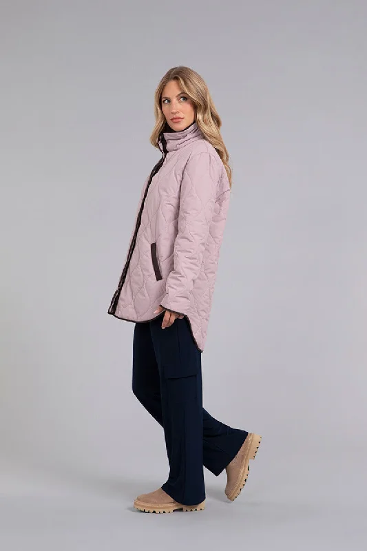 Quilted Shirt Jacket | Rose