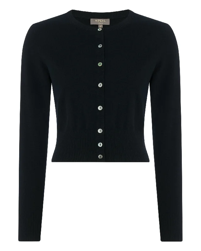 Women's Ivy Cropped Cashmere Cardigan Black