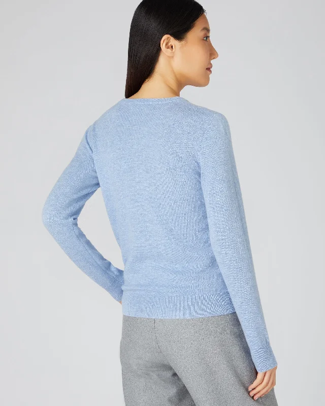 Women's Evie Classic Round Neck Cashmere Jumper Cornflower Blue