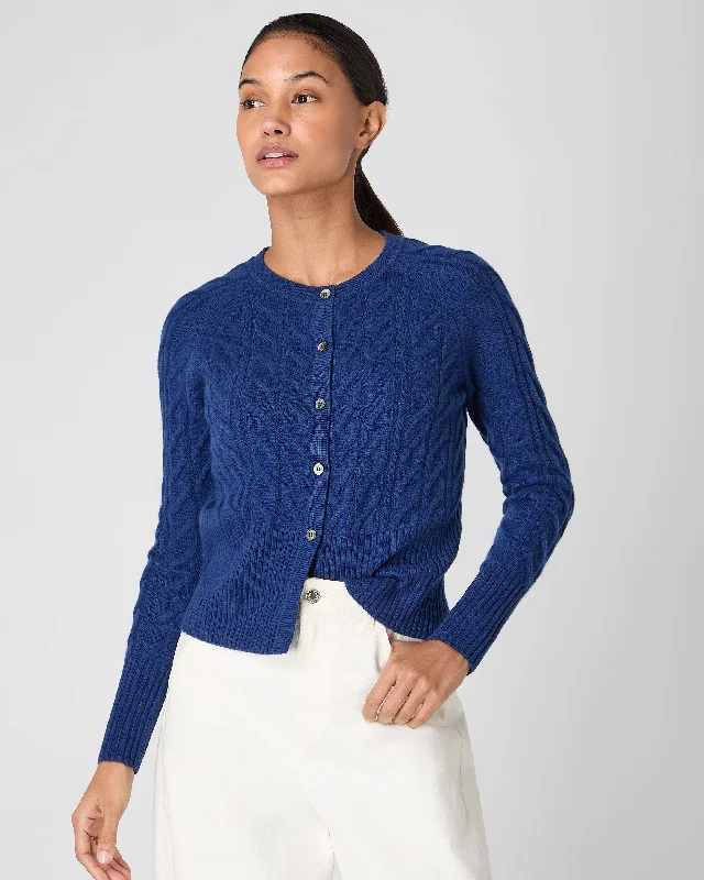 Women's Myla Cable Cashmere Cardigan French Blue