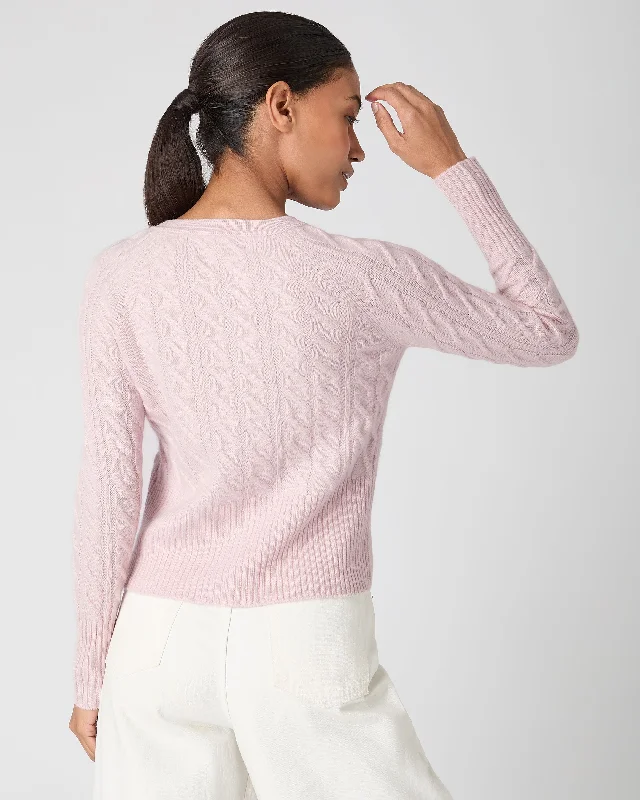 Women's Myla Cable Cashmere Cardigan Quartz Pink