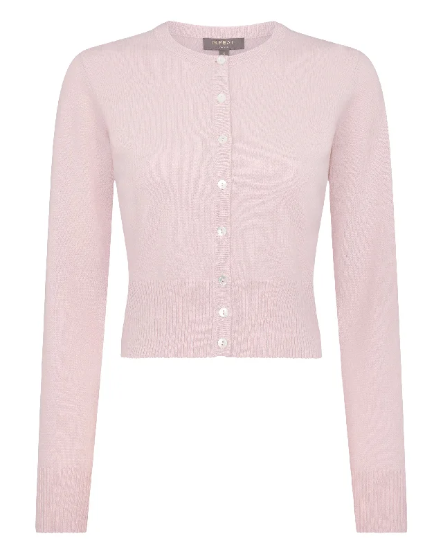 Women's Ivy Cropped Cashmere Cardigan Quartz Pink