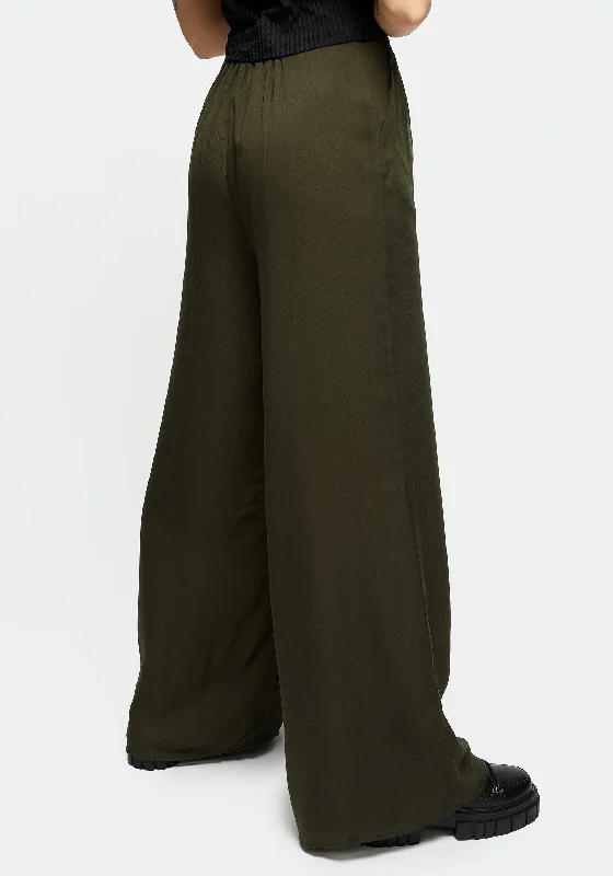 Descensum Wide Leg Green Trousers