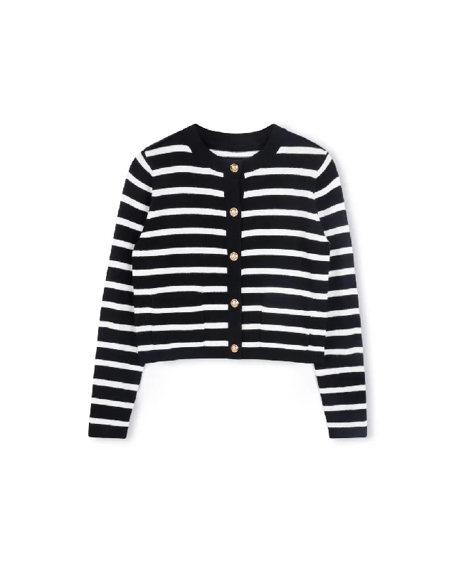 Flat Knit Stripe Cardigan