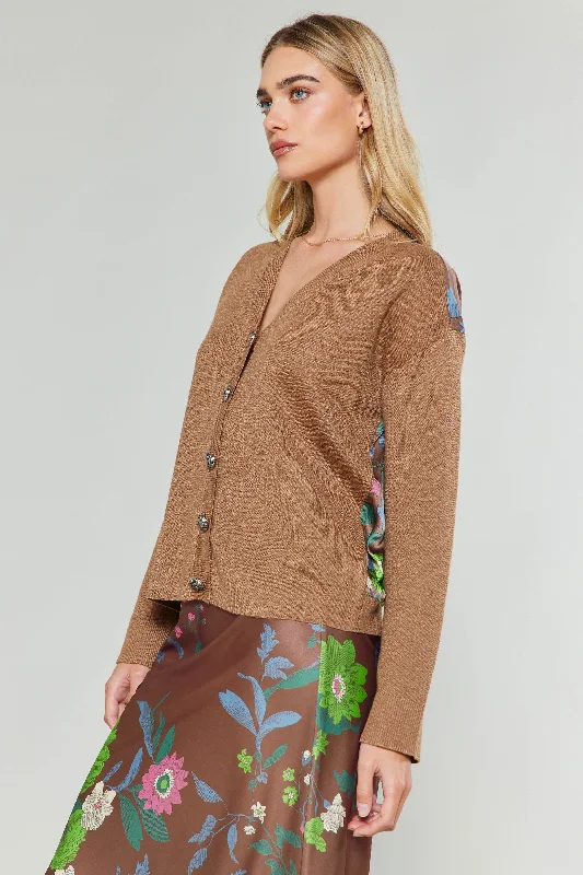 Floral Contrast Cardigan