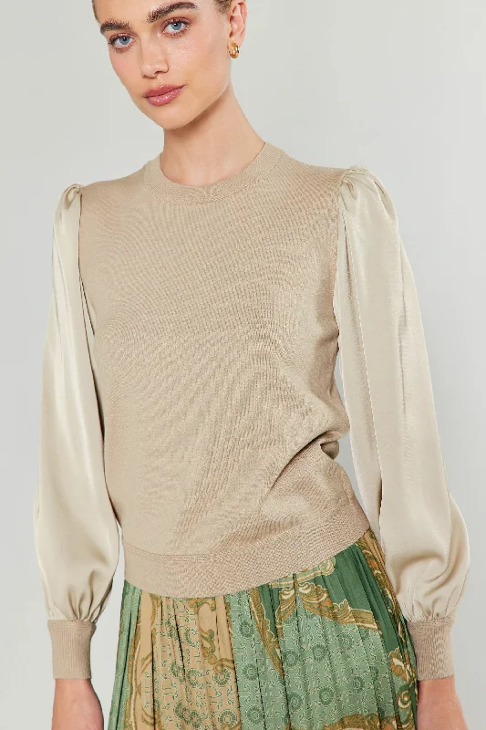 Ribbed Contrast Sleeve Sweater