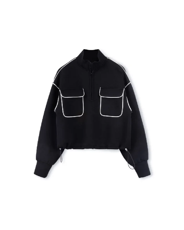 Scuba Piped Detailed Sweatshirt