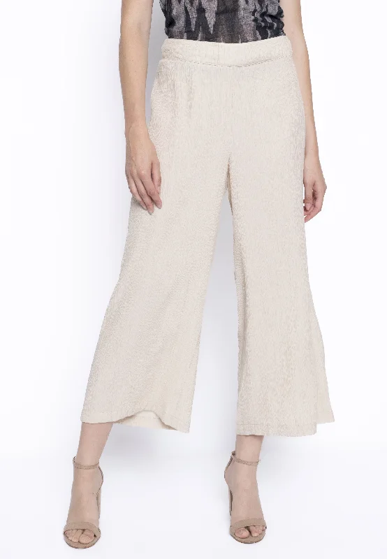 Textured Wide-Leg Pants